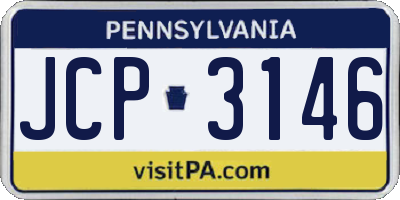 PA license plate JCP3146