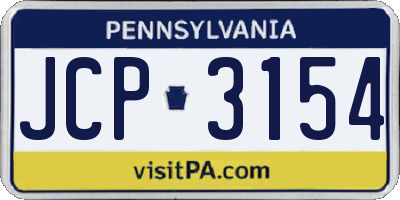 PA license plate JCP3154