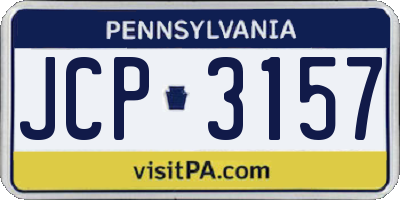 PA license plate JCP3157