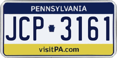 PA license plate JCP3161