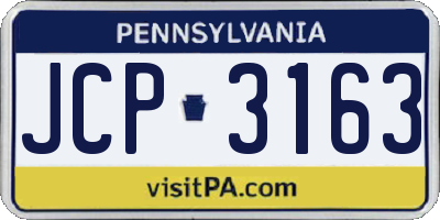 PA license plate JCP3163