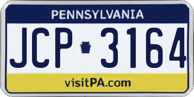 PA license plate JCP3164