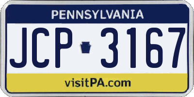 PA license plate JCP3167