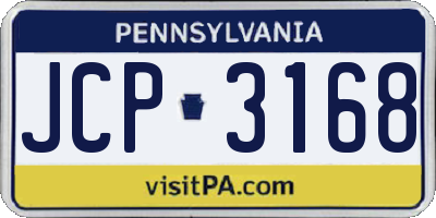 PA license plate JCP3168
