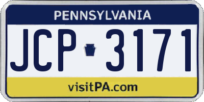 PA license plate JCP3171