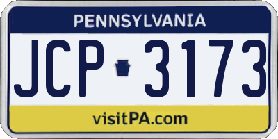 PA license plate JCP3173