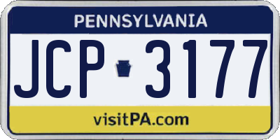 PA license plate JCP3177
