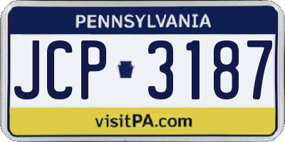 PA license plate JCP3187