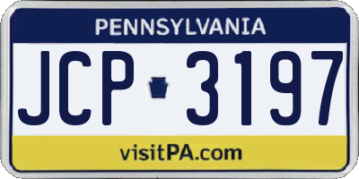 PA license plate JCP3197
