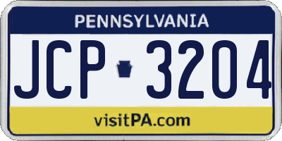 PA license plate JCP3204