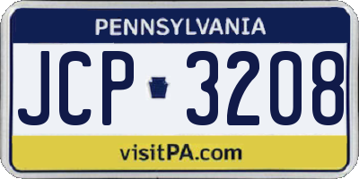 PA license plate JCP3208