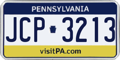 PA license plate JCP3213