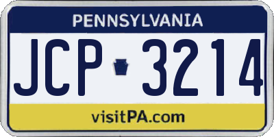 PA license plate JCP3214