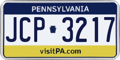PA license plate JCP3217