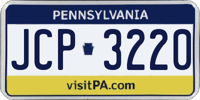 PA license plate JCP3220