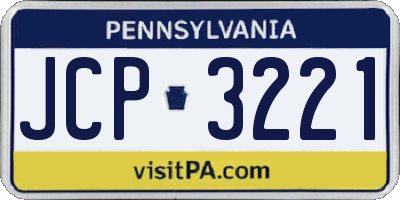 PA license plate JCP3221