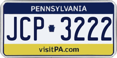 PA license plate JCP3222