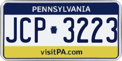 PA license plate JCP3223