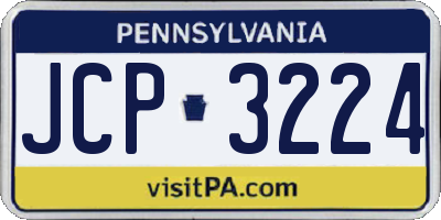 PA license plate JCP3224