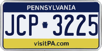 PA license plate JCP3225