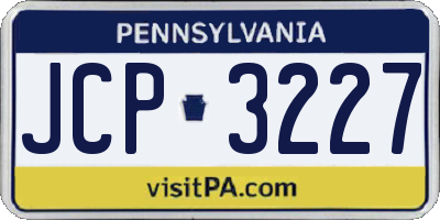 PA license plate JCP3227