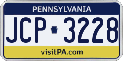 PA license plate JCP3228