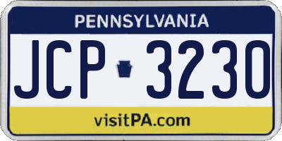 PA license plate JCP3230