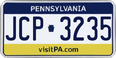 PA license plate JCP3235