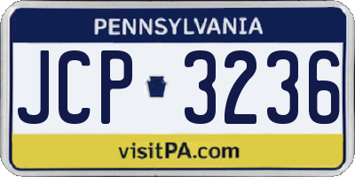 PA license plate JCP3236