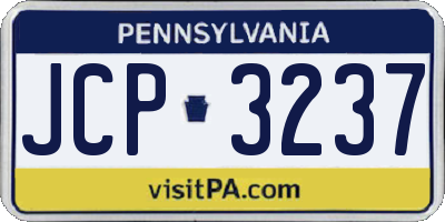 PA license plate JCP3237