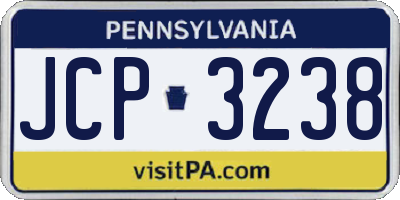 PA license plate JCP3238