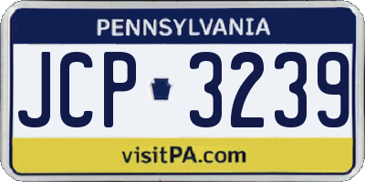 PA license plate JCP3239