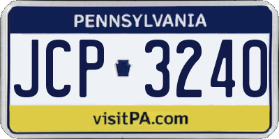 PA license plate JCP3240