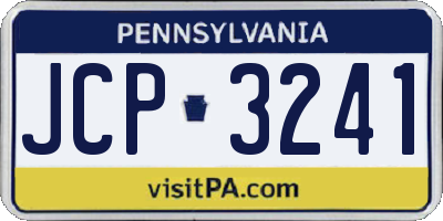 PA license plate JCP3241