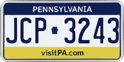 PA license plate JCP3243