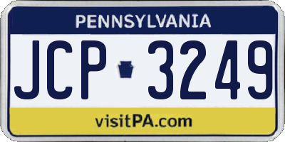 PA license plate JCP3249
