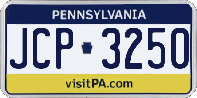 PA license plate JCP3250