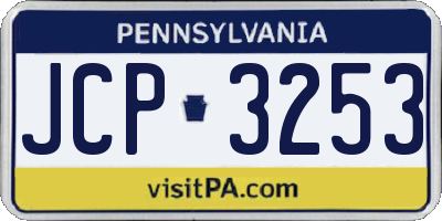 PA license plate JCP3253