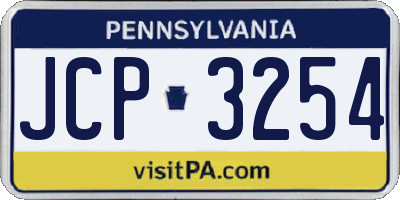 PA license plate JCP3254