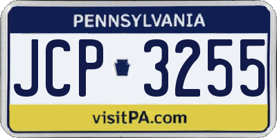 PA license plate JCP3255