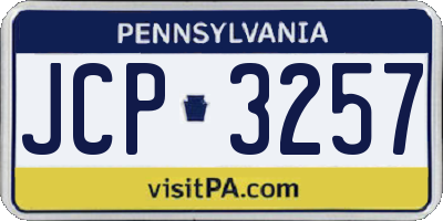 PA license plate JCP3257