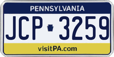 PA license plate JCP3259