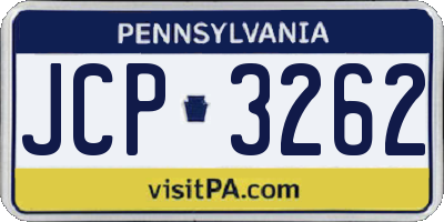 PA license plate JCP3262