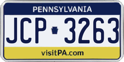 PA license plate JCP3263
