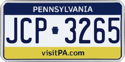 PA license plate JCP3265