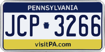 PA license plate JCP3266