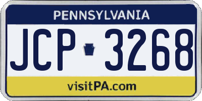 PA license plate JCP3268