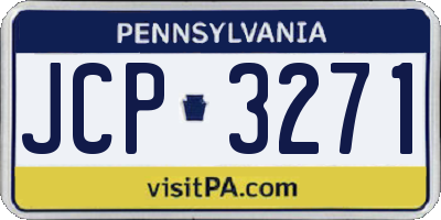 PA license plate JCP3271