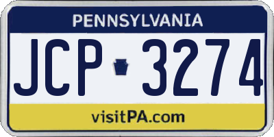 PA license plate JCP3274