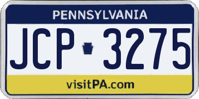 PA license plate JCP3275
